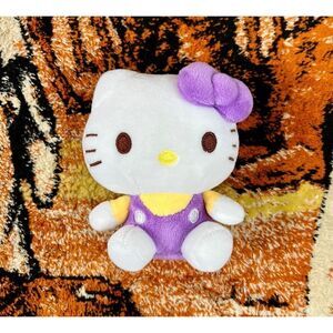 Sanrio Hello Kitty Soft 4” Mini Plush Purple Bow Purple Yellow Outfit